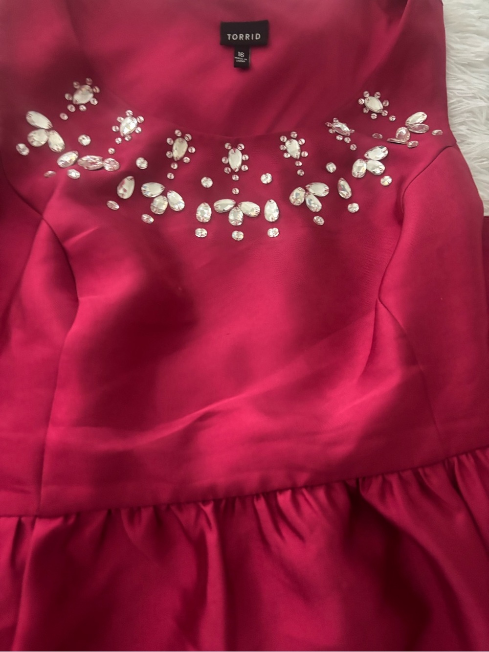 torrid Hot Pink Jeweled Neckline Party Dress